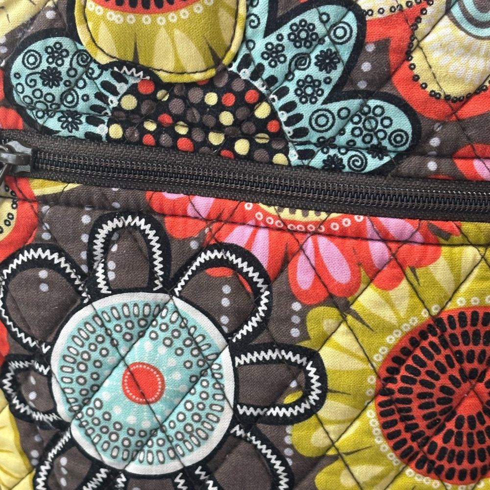 VERA BRADLEY Turn Lock Satchel Flower Shower Retired Quilted Cotton Bag - Picture 12 of 13